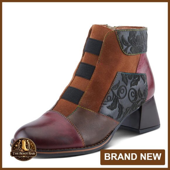 Women's Leather Suede Ankle Booties Velvet Lined Chunky Heel